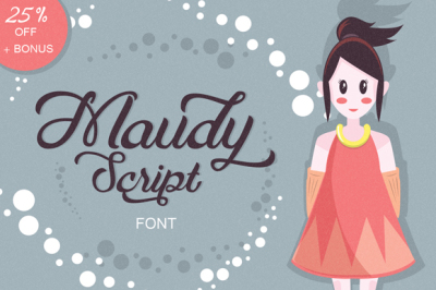 Maudy Script (25% Off) + Bonus