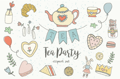 Pastel Tea Party Clip Art