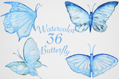 Watercolor Butterfly set #1