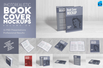 Book Cover Mockups v5 - Hardcover