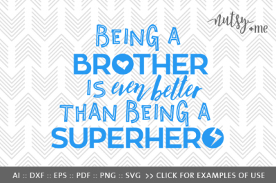 Superhero Brother - SVG, PNG & VECTOR Cut File