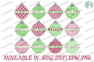 Split Patterned Ornaments - SVG, DXF, EPS Cut Files