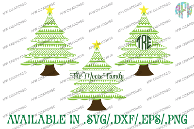 Aztec Christmas Trees - SVG, DXF, EPS Cut Files