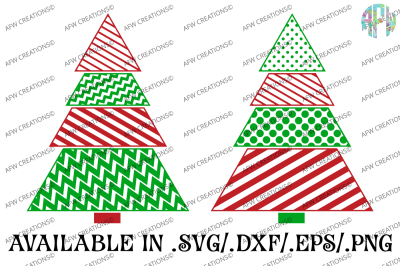 Patterned Christmas Trees - SVG, DXF, EPS Cut Files