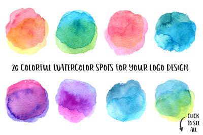 20 watercolor circles texture