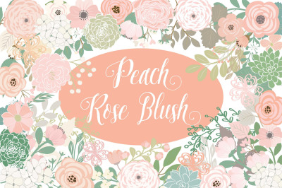 Peach and Rose blush floral collection