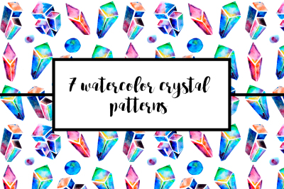 Watercolor crystals patterns
