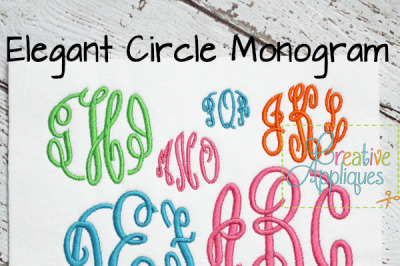 Elegant Circle Monogram Embroidery Font