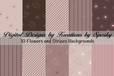 Flowers and Stripes Backgrounds
