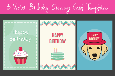 Birthday card templates - Vector