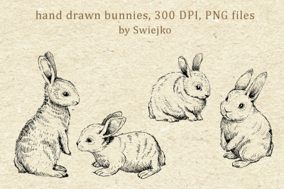 Digital Clipart, Doodle Clipart, Easter Bunnies, Bunny Clipart