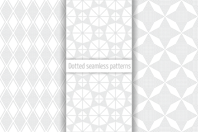 Dotted seamless patterns set
