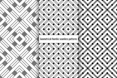 Rhombic seamless patterns set