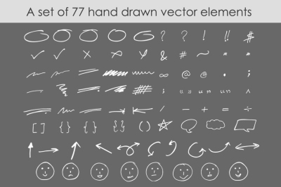 Hand drawn vector elements