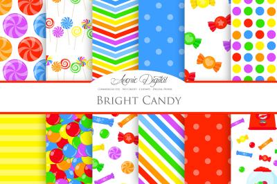 Bright Candy Digital Paper Patterns