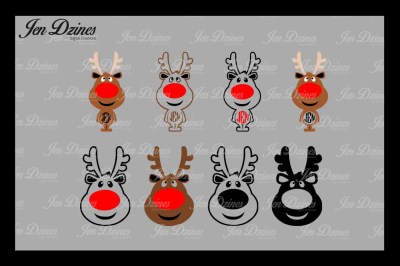 Reindeer Monogram Frame SVG DXF EPS PNG