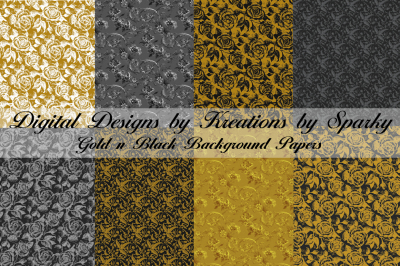 Gold and Black Pattern Textured Digital Background 