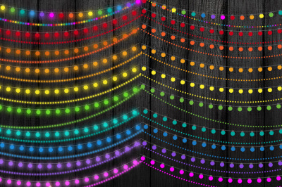 Rainbow String Lights Clipart