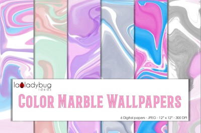 Marble digital paper. Color marble texture wallpaper. 