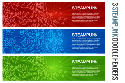 Steampunk Doodle Banners
