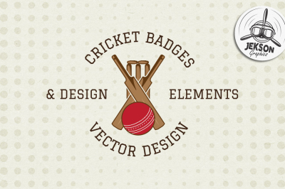 Cricket Badges & Design Elements