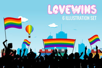 Lovewins LGBT 6-Illustration Set