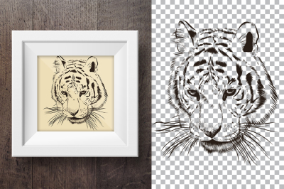 Tiger hand drawn print 2.