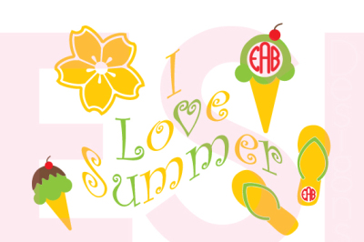 I Love Summer - Design Set - SVG, DXF, EPS - Cutting Files 