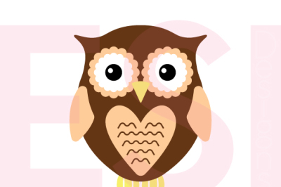Owl Design 2 - SVG, DXF, EPS - Cutting files