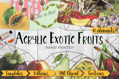 Acrylic Exotic Fruits Big Set