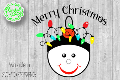 Merry Christmas Snowman Cutting File - SVG/EPS/PNG/DXF