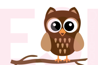 Owl on a Branch Design - SVG, DXF, EPS - Cutting Files
