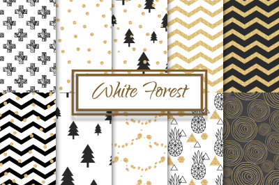 Abstract White Forest Patterns