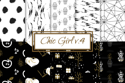 Chic Girl v.4 - seamless patterns