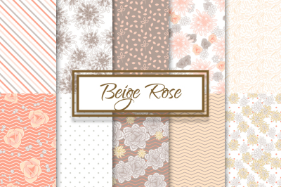 Beige Roses and Succulents patterns