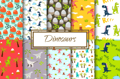 Dinosaur seamless paper set