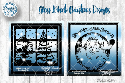 Glass Block Christmas Designs - SVG/DXF/EPS/PNG