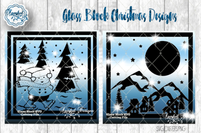Glass Block Christmas Designs - SVG/DXF/EPS/PNG