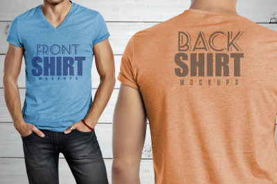 6 Front & Back Shirt Mockups