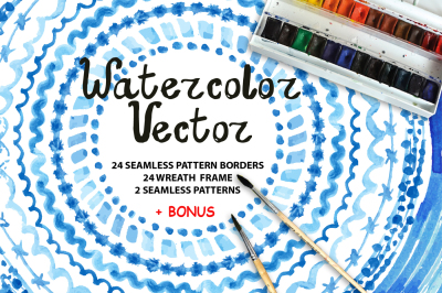 Watercolor VECTOR pattern brushes