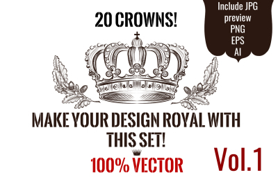 Kit of engraved vector crowns1
