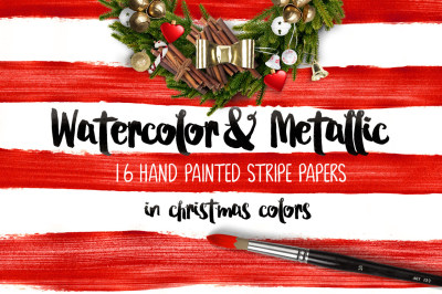 Watercolor & Metallic Digital Paper