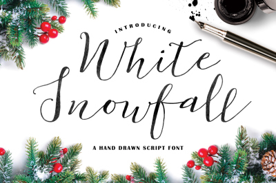 White Snowfall Script Font