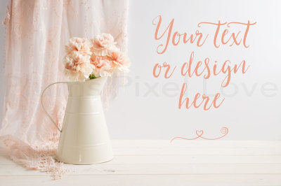 Pretty styled stock floral mock up photograph