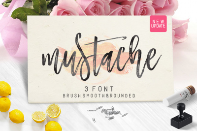 Mustache Script Font Trio + Extras New Update