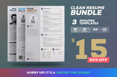 Clean Resume/Cv - Bundle Edition Vol.1
