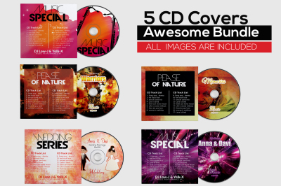 5 CD Cover Psd Bundle