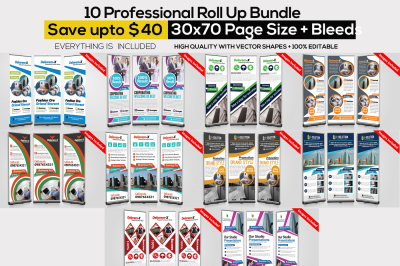 10 Business Roll Up Banners Bundle