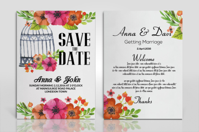Floral Invitation Cards Template