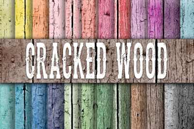 Cracked Wood Fence Digital Paper Textures